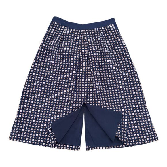 Madewell Silk Geo Printed Midi Skirt Navy Midi Front and Back Slit - Picture 5 of 9